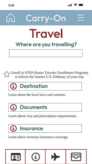 Travel app, Travel Info
